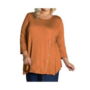 NEW ON THE PLUS SIDE tamsin 3/4 sleeve top - plus in spice